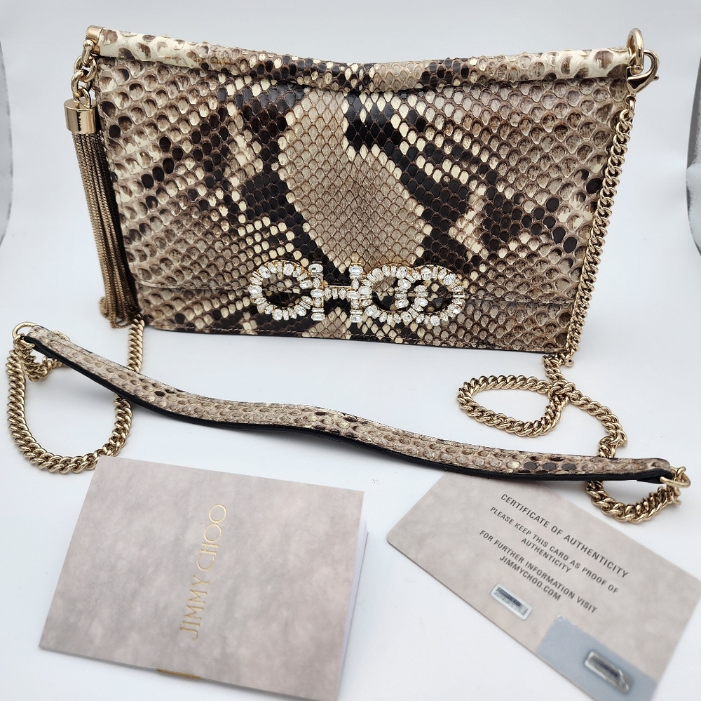 Jimmy Choo Python Sydney cross body bag